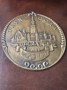 Stary medal mosiądz Jasna Góra 600 lat