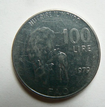 Włochy 100 lirów, 1979. FAO