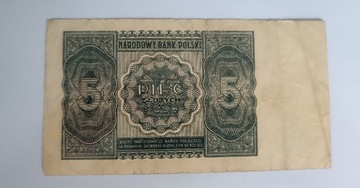 Banknot 5 złoty 1946 