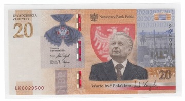 Banknoty 20zł Lech Kaczyński LK0029600 !!!!!