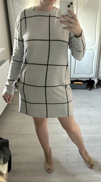 Sukienka Sweterkowa cieplutka XL szara