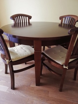 Stół z krzesłami drewno tekowe