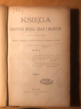 Księga złotych myśli, zdań i maksym - 1899 r.