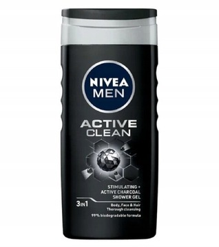 Żel pod prysznic NIVEA MEN active clean 3w1 500ml 