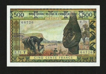 AFRYKA ZACHODNIA, TOGO 500 FRANKÓW 1959 P-802Tm AUNC BARDZO RZADKI