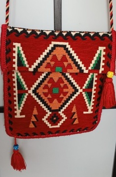 Torebka handmade - bałkańskie wzory, rękodzieło 