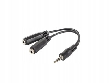 Lanberg adapter Jack Stereo(M)->Jack(F)x2 10cm