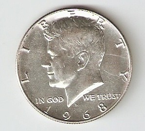 Half Dollar Srebro* 1968,Denver