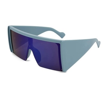 Błękitne Okulary Przeciwsłoneczne w futurystycznym stylu