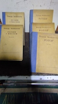 Książki Ogniem i mieczem, oraz Potop Rok 1953