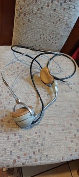 Stara nagłowna słuchawka z mikrofonem PRL + ebonit
