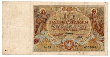 II RP  BANKNOT 10 ZŁOTYCH 1929 SERII DR.