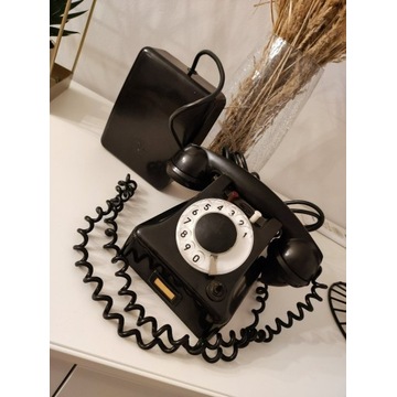 Stary telefon RWT bakelit ebonit + dzwonek 