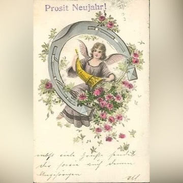 2 Noworoczne  pocztówki wydanie 1904 i 1918r /zagr