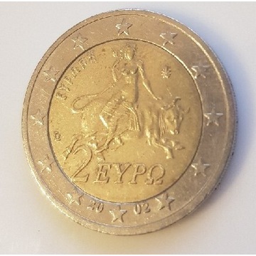 Moneta 2 EURO GRECJA 2002r.