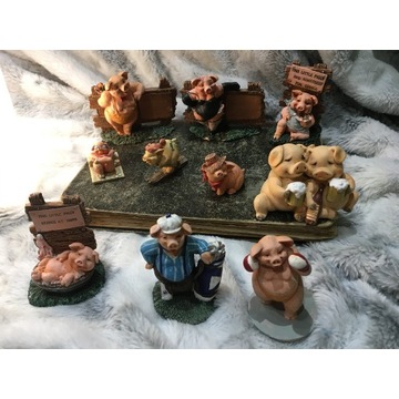 Figurki świnki świnie kolekcja ręcznie malowane
