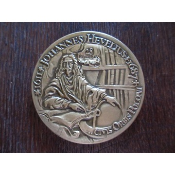 Johannes Hevelius Machinae Coelestis medal brąz