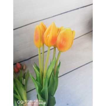 Tulipany silikonowe bukiet 5szt. Pomarańczowe 