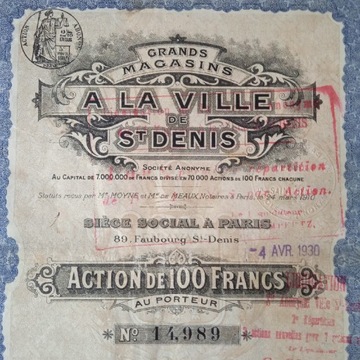 Stare Akcie Francja 1910