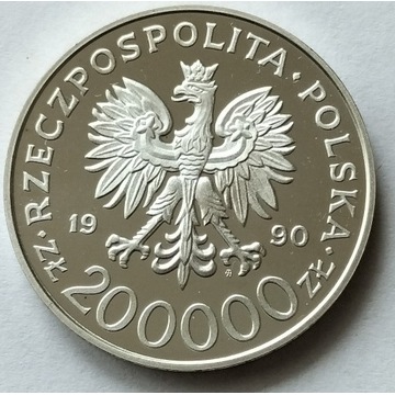 Polska 200 000 złotych, 1990 r srebro