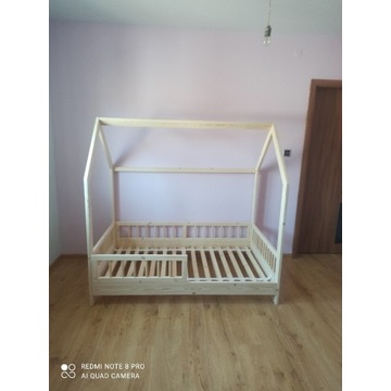Łóżko domek, styl skandynawski, drewniane 160x90