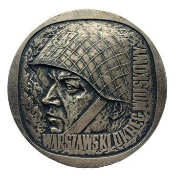 PRL: Medal plakieta. Warszawski Okręg Wojskowy