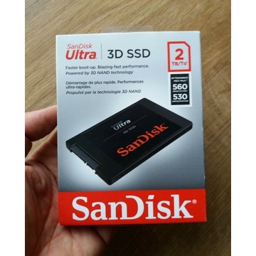 Nowy dysk SSD SanDisk Ultra 3D 2TB. 2,5'' SATA.