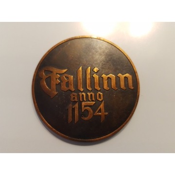 Pamiątkowa plakieta medal Tallin 1154 brąz / miedź
