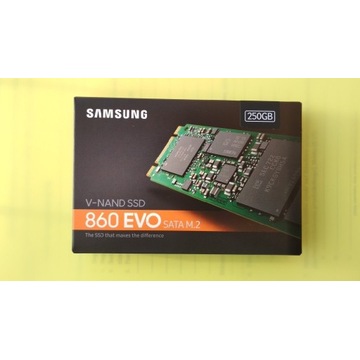 Nowy dysk SSD Samsung 860 EVO SATA M.2 250GB.