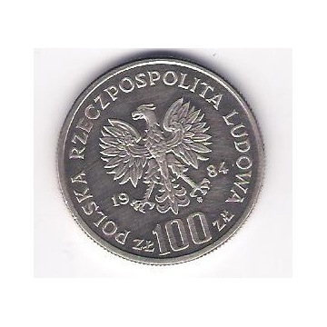 Moneta 100 zł z 1984 r. 40 lat PRL 