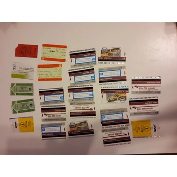 Kolekcja różnych biletów pociąg metro