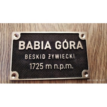Medal Babia Góra. Plakieta Beskid Żywiecki