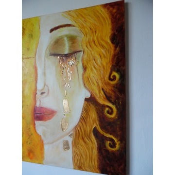 Złote Łzy replika wg Klimt 70x50 cm