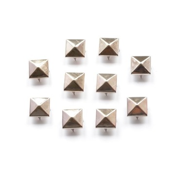 Ćwieki piramidki, srebro, 10szt, 12mm