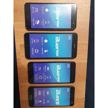 Komplet 4 różnych atrap telefonów marki ZTE