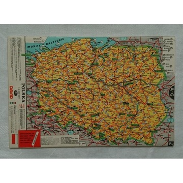 Polska mapa odległości lata 80-te