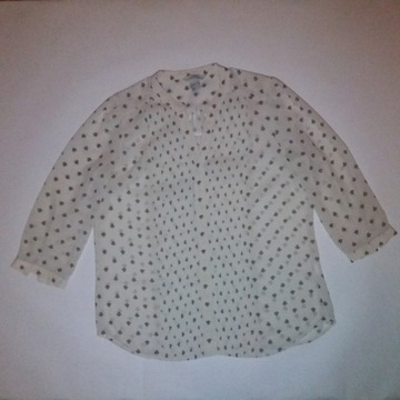 bluzka damska H&M, żorżeta, rozpinana, biała, S