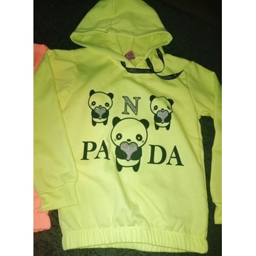 nowa bluza NEON panda brokat roz.98/104