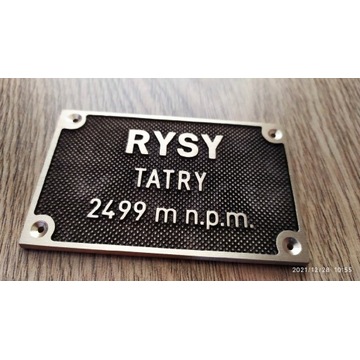 Medal Rysy Tatry. Plakieta