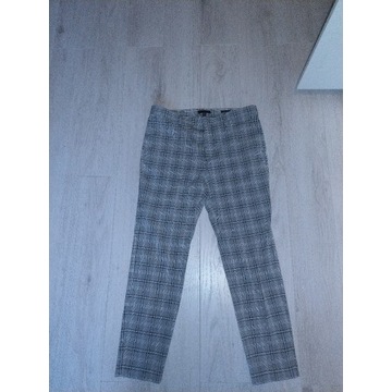 Szare spodnie chinos H&M męskie skinny / short R32