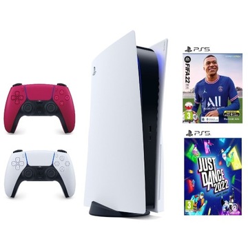 PlayStation 5 + DualSense RED + FIFA 22 + Just Dan