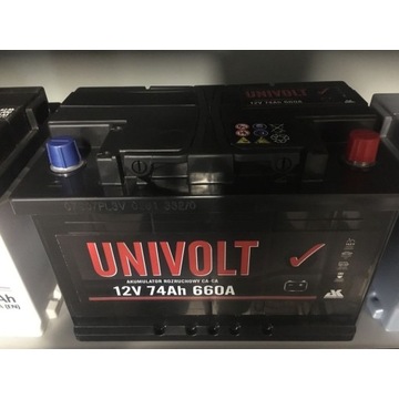 Akumulator UNIVOLT 12V 74Ah 660A (MEGATEX)