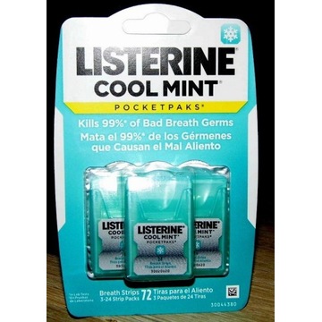 Listki Listerine Pocketpaks 72szt Cool Mint z USA