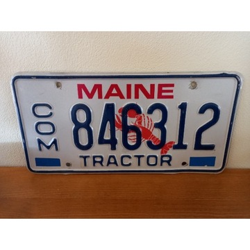 Tablica Rejestracyjna Maine USA Tractor