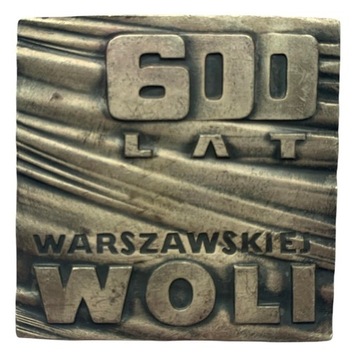 PRL: Medal plakieta, 600 lat warszawskiej Woli