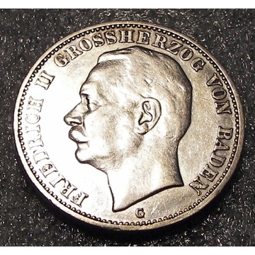 3 marki 1909r. Badenia - srebro