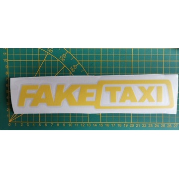 Naklejka Fake taxi, żółta 25cm