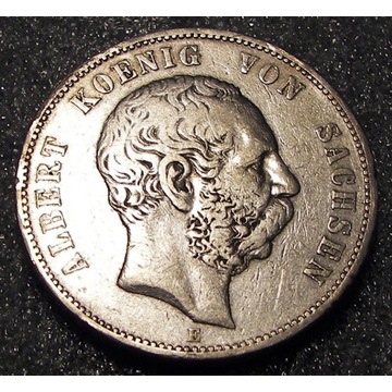 5 marek 1875r. Saksonia - srebro