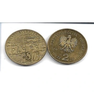 Moneta 2 zł z 2010 r. Sierpień 80. Bardzo piekne