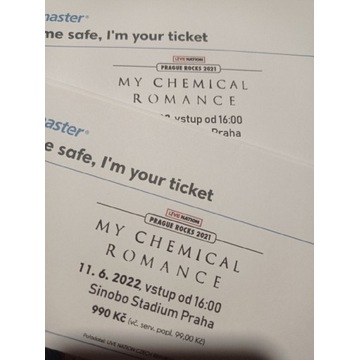 2 bilety My Chemical Romance Praga, 11.06.2022